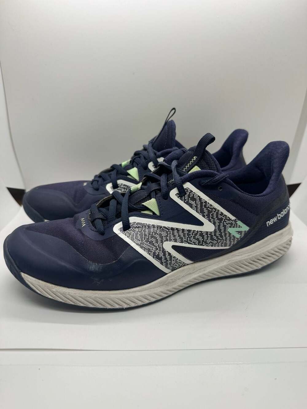 New Balance 796v3 Men's Hard Court Tennis Shoes, Team Navy/Electric Jade